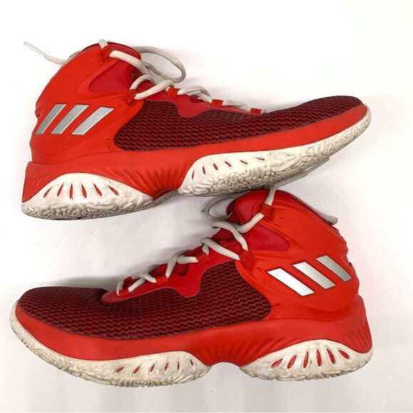 Adidas Explosive Bounce Red Scarlet Sneakers Boys Size 6 - Picture 1 of 11